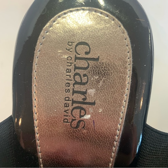 CHARLES by CHARLES DAVID black wedge platform sandals jute rope heel trim 11 - Picture 10 of 14